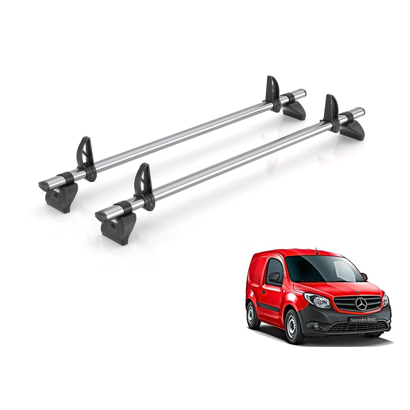 Mercedes Citan (2012-2021) - 2 Rhino Kammbar Fleet Roof Bars (Steel)
