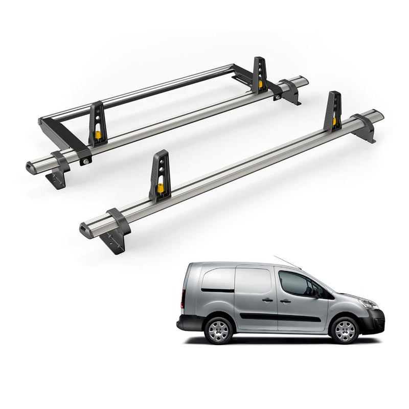 Peugeot Partner (2008-2018) - 2 Van Guard Ultibar Plus Roof Bars + Roller