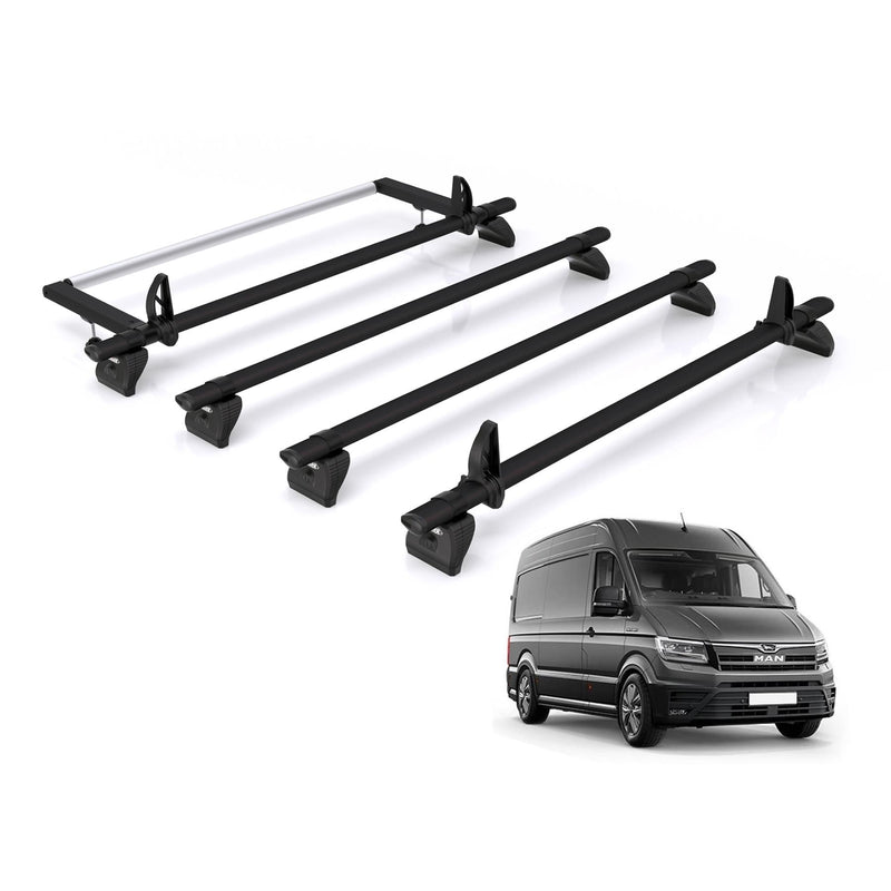MAN TGE (2017 onwards) - Rhino Kammbar Black Roof Bars