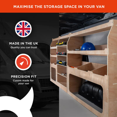 Ford Transit (2013-2024) Custom Plywood Van Racking - Passenger Side