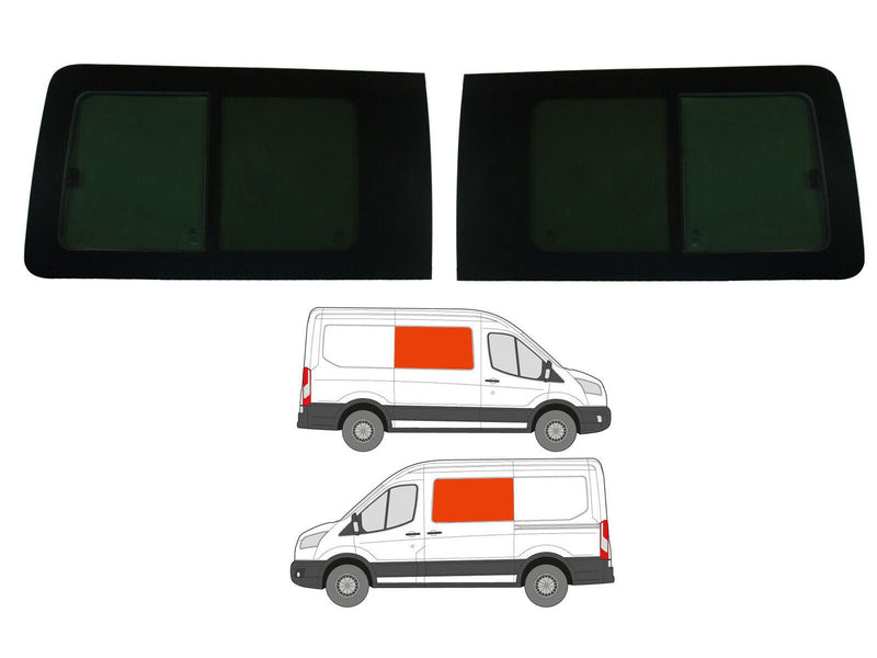 Ford Transit 2014 - Left Hand Side Open + Right Hand Side Open Tint