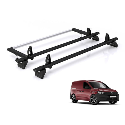 VW Caddy (2020 onwards) - Rhino Kammbar Black Roof Bars