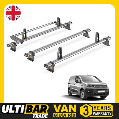 Fiat Doblo Roof Rack for 2022+ [Short L1] 3 Bars, Roller, Loadstops - Van Guard