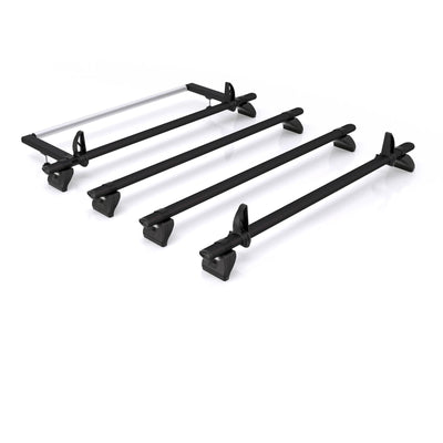 Mercedes Vito (2003-2014) - 4 Rhino Kammbar Black Roof Bars + Roller (Aluminium)