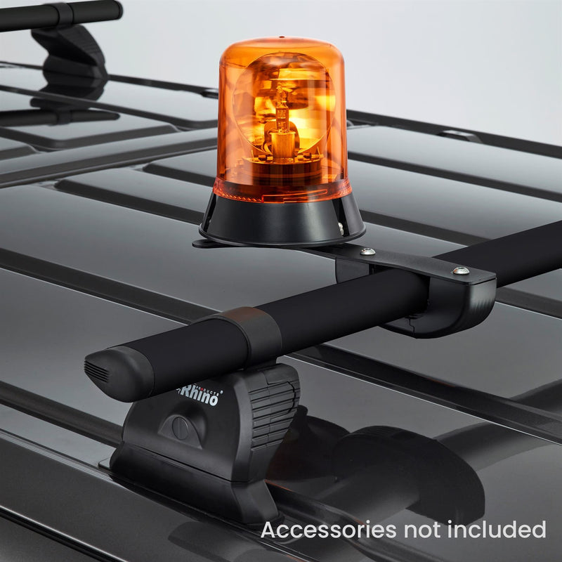 Ford Transit (2024-) Connect - 2 Rhino Kammbar Black Roof Bars + Roller (Aluminium)