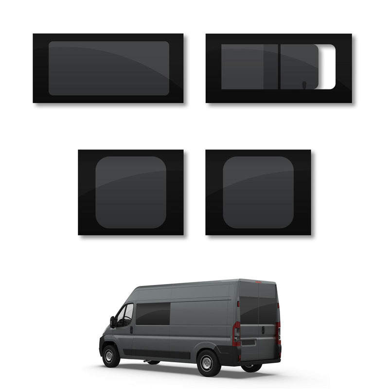 Peugeot Boxer (2006-) Driver Opening Passenger Fixed Side and Rear Door Window Privacy Camper Glass Full Kit