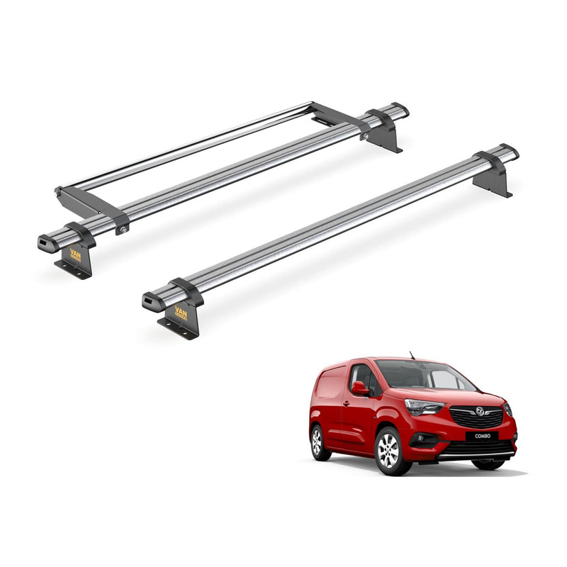 Vauxhall Combo (2018-) - 2 Van Guard Ultibar Trade Roof Bars + Roller
