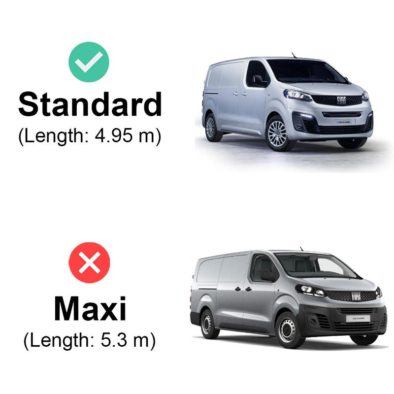 Fiat Scudo Roof Rack for 2022+ [L1 Wheelbase] 3 Bars & Roller - Van Guard Trade