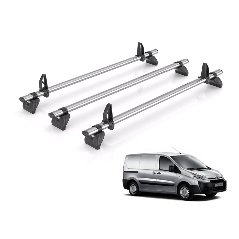 Citroen Dispatch - 3 Rhino Kammbar Fleet Roof Bars (Steel)