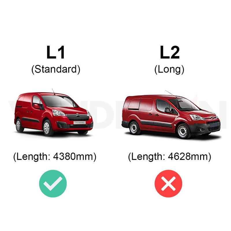 Citroen Berlingo Roof Rack Fits 2008-2018 L1 With Barn Doors 2x Bars Rhino Fleet