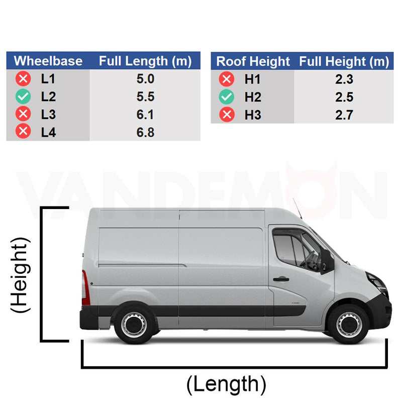 Vauxhall Movano (2010-2021) - Rhino KammRack Black Roof Rack
