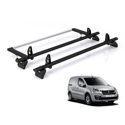 Peugeot Partner (2008-2018) - Rhino Kammbar Black Roof Bars