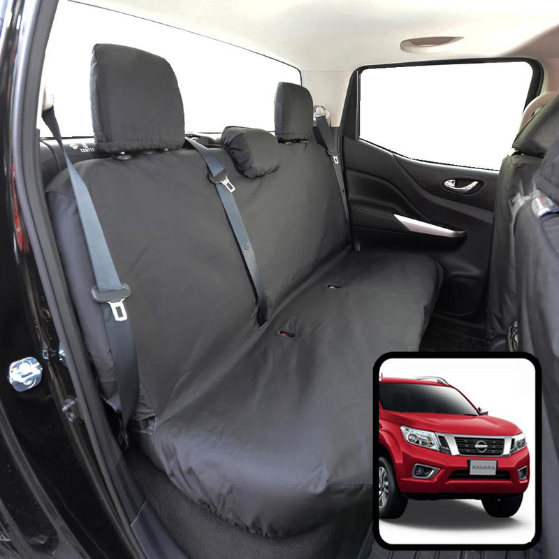 Nissan Navara (NP300 2016-) - Tailored Rear Bench Seat Covers in Black