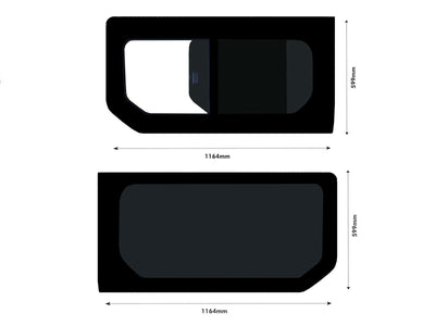 VD Glass - Renault Trafic 2014 - Lh Side Open + Rh Side Fixed Tint