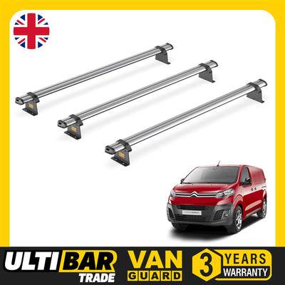 Citroen Dispatch (2016-) - 3 Van Guard Ultibar Trade Roof Bars