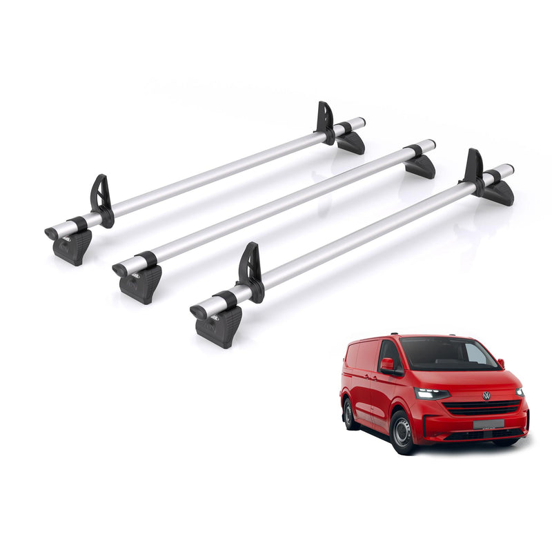 VW Transporter (2024-) - 3 Rhino Kammbar Pro Roof Bars (Aluminium)
