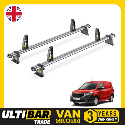 Van Guard Ulti Bar Trade + Loadstops 2 Bars Roof Rack For The Nissan Townstar 2022+