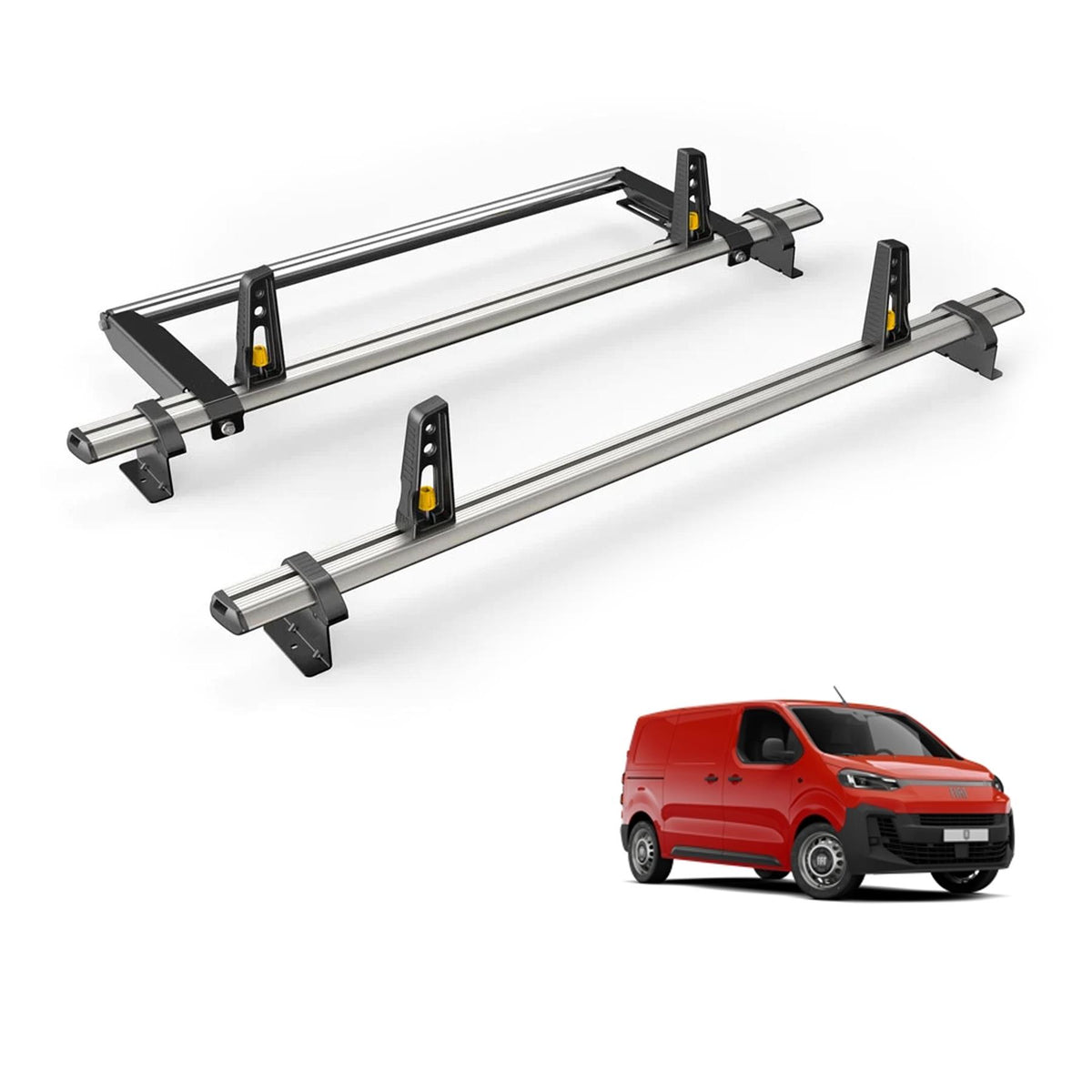 Fiat Scudo Roof Rack for 2022+ 2 Roof Bars & Roller - Van Guard Plus