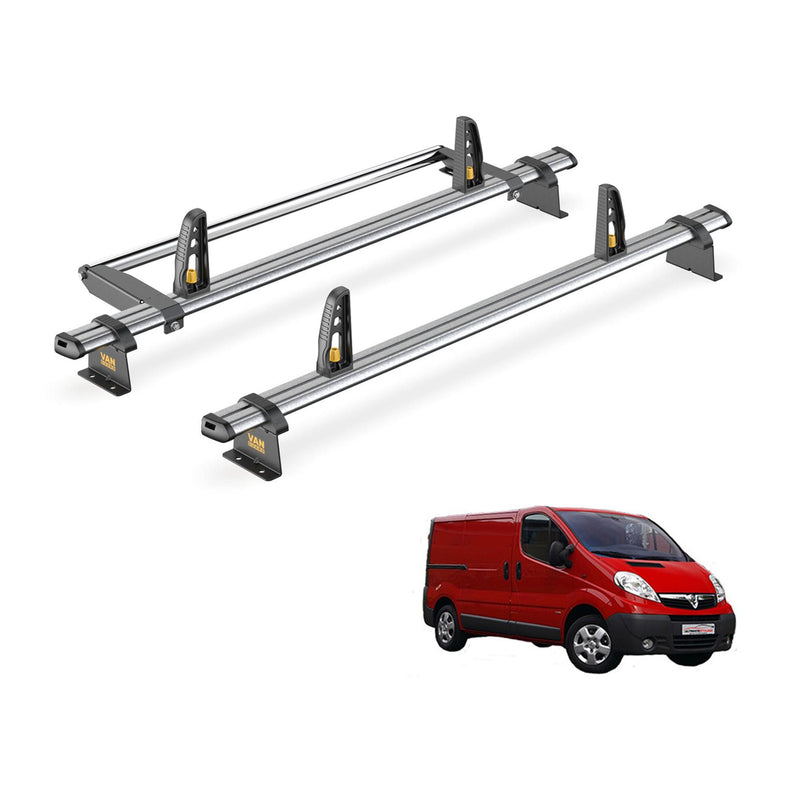 Vauxhall Vivaro Roof Rack (01-14) [Tailgate Door] 2x Bars Bundle Van Guard Trade