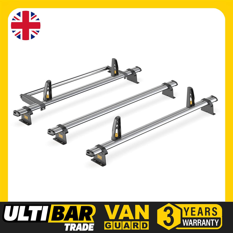 Nissan Primastar Roof Rack for 2002-15 High Roof 3 Bars & Roller Van Guard Trade