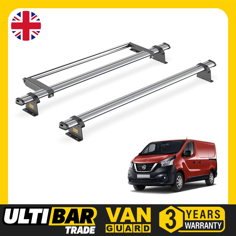 Nissan NV300 (2016-2021) - 2 Van Guard Ultibar Trade Roof Bars + Roller