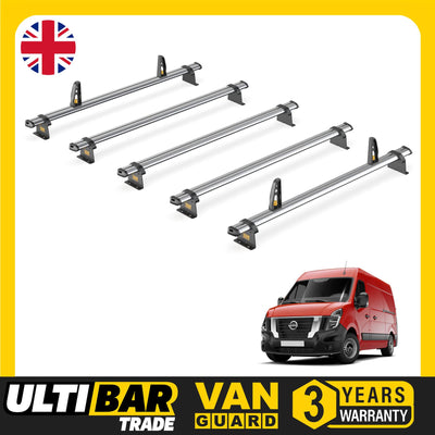 Van Guard Ulti Bar Trade + Loadstops 5 Bars Roof Rack For The Nissan Interstar 2022+