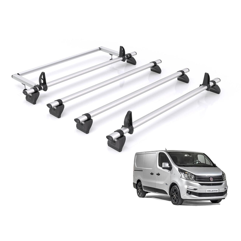 Fiat Talento (2016-2020) - 4 Rhino Kammbar Pro Roof Bars + Roller (Aluminium)