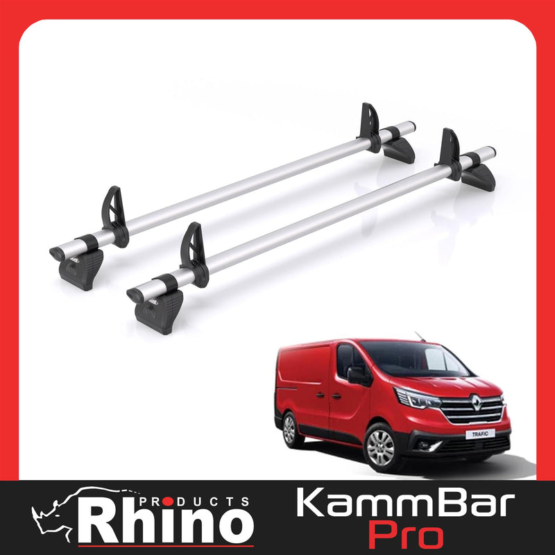 Renault Trafic (2014-) - 2 Rhino Kammbar Pro Roof Bars (Aluminium)