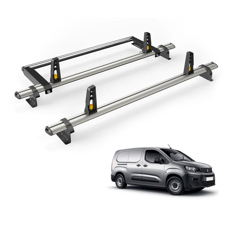 Peugeot Partner (2018-) - 2 Van Guard Ultibar Plus Roof Bars + Roller