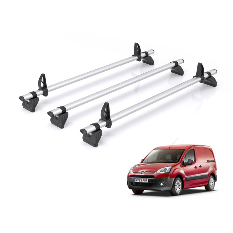 Citroen Berlingo (2008-2018) - 3 Rhino Kammbar Pro Roof Bars (Aluminium)