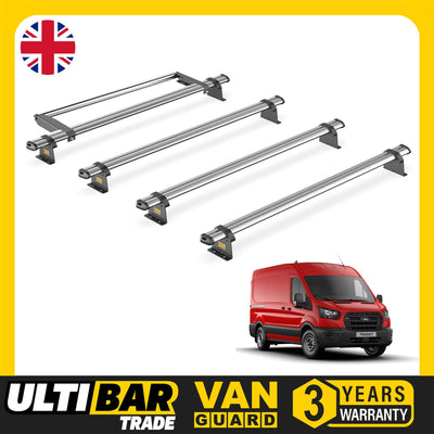 Ford Transit (2013-2024) - 4 Van Guard Ultibar Trade Roof Bars + Roller