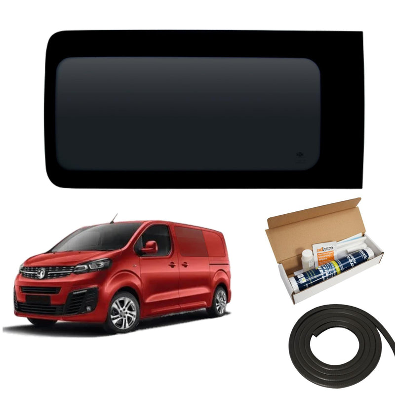 Vauxhall Vivaro LWB (2019-) Passenger Side Fixed Window Privacy Camper Glass with Fitting Kit