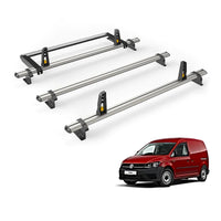 VW Caddy (2010-2015) - 3 Van Guard Ultibar Plus Roof Bars + Roller