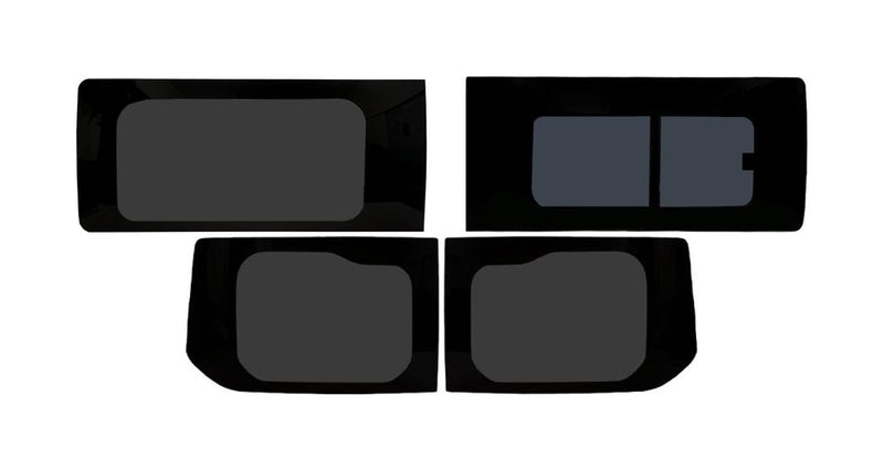 Ford Transit Custom (2023-) Fixed Side and Rear Door Window Privacy Camper Glass Full Kit Glass Only