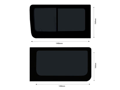 Mercedes Sprinter (2006-) Driver Fixed Passenger Opening Side Windows Privacy Camper Glass with Fitting Kit