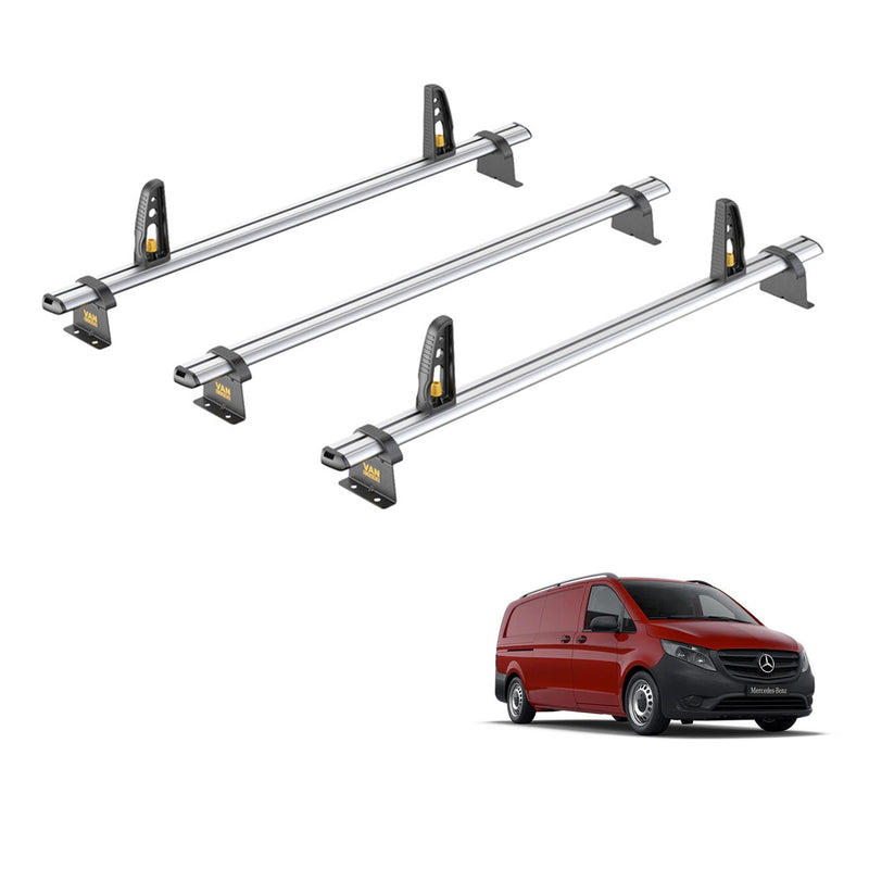 Mercedes Vito (2014-) - 3 Van Guard Ultibar Plus Roof Bars