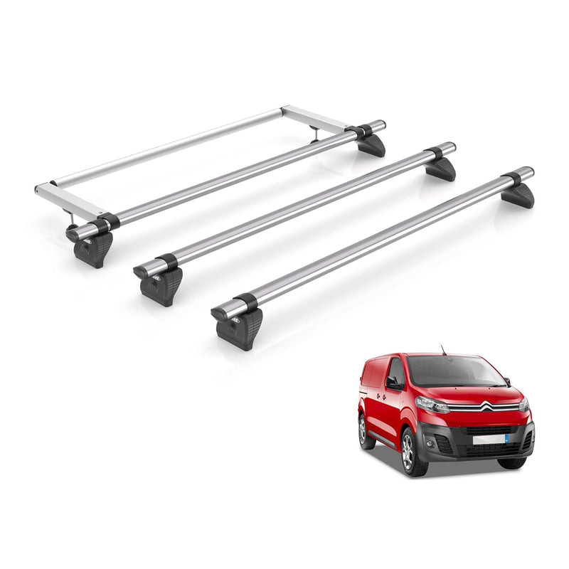 Peugeot Expert Roof Rack Fits 2016+ Models 3x Bars + Roller Rhino Kammbar