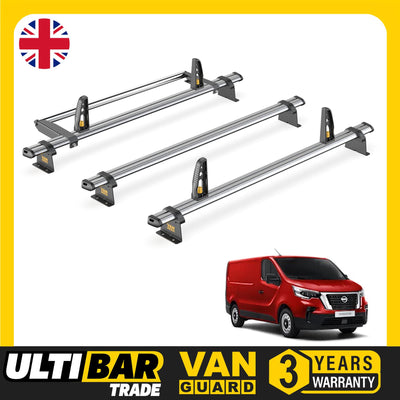 Nissan Primastar Roof Rack for 2022+ [H1] 3x Bars & Loadstops - Van Guard Trade