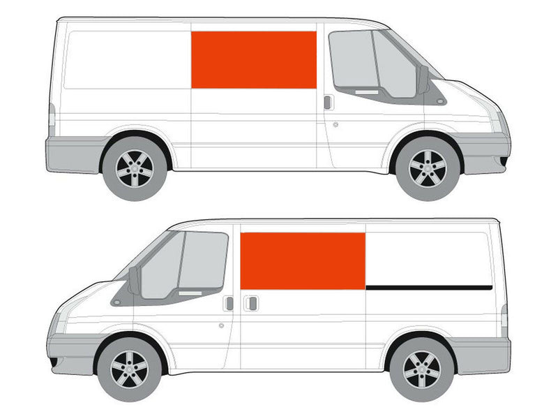 Ford Transit SWB (2000-2014) Driver and Passenger Side Fixed Window Privacy Camper Glass