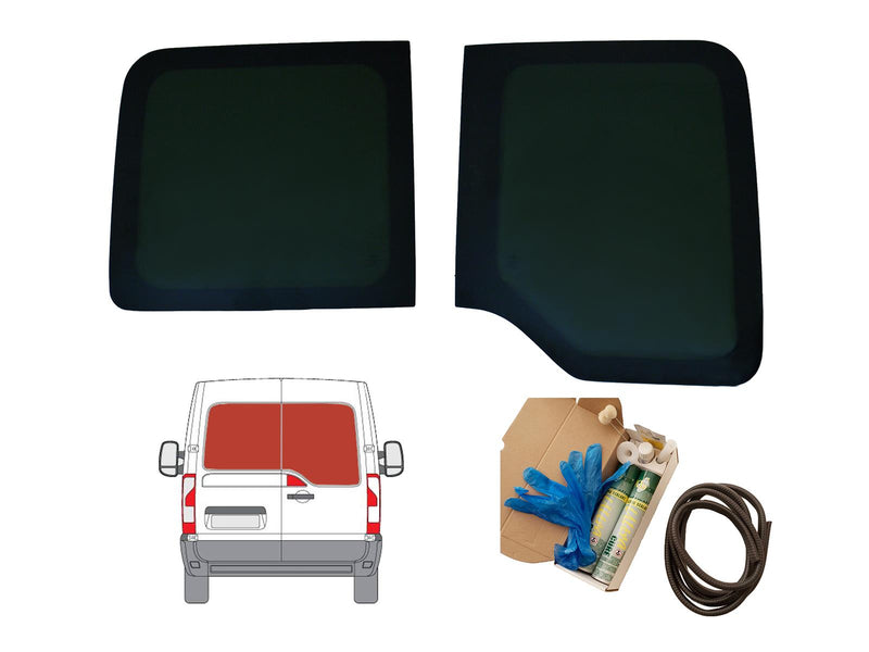 Vauxhall Movano (2001-2021) Rear Barn Door Window Privacy Camper Glass with Fitting Kit