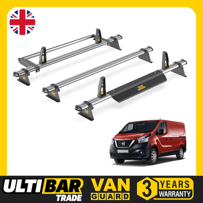 Nissan NV300 Roof Rack for 2016+ [Tailgate] 3 Bars & Roller Van Guard Ulti Trade