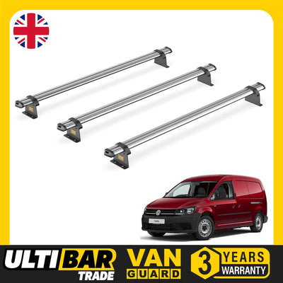 VW Caddy (2010-2015) - 3 Van Guard Ultibar Trade Roof Bars