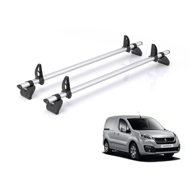 Peugeot Partner (2008-2018) - 2 Rhino Kammbar Pro Roof Bars (Aluminium)