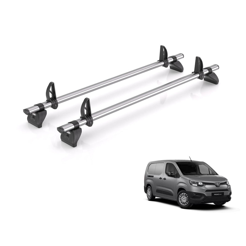 Toyota Proace (2020-) City - 2 Rhino Kammbar Fleet Roof Bars (Steel)