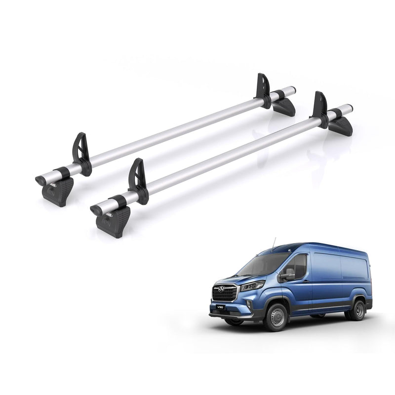 Maxus Deliver (2020-) 9 - 2 Rhino Kammbar Pro Roof Bars (Aluminium)