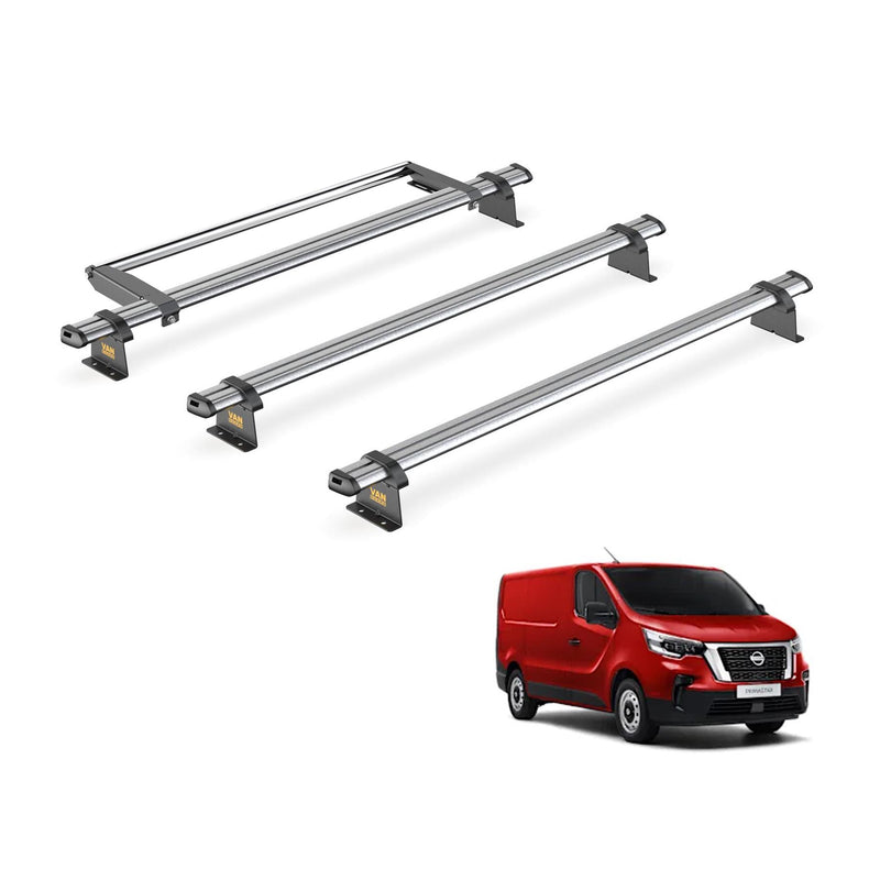 Nissan Primastar Roof Rack for 2022+ [H1 Roof] 3 Bars & Roller - Van Guard Trade
