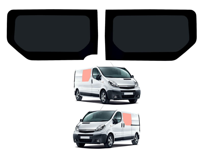 Vauxhall Vivaro (2001-2014) Driver and Passenger Side Fixed Window Privacy Camper Glass