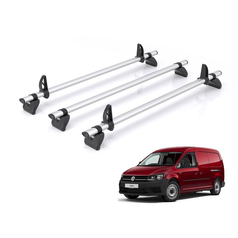 VW Caddy Roof Rack Fits 2010-2020 Models 3x Volkswagen Bars Rhino Kammbar Pro