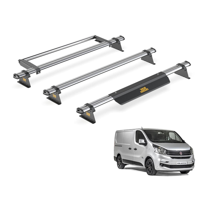 Fiat Talento (2016-2020) - 3 Van Guard Ultibar Trade Roof Bars + Roller