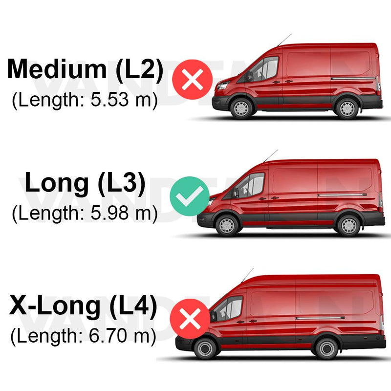 Ford Transit (2013-2024) - 3 Van Guard Ultibar Plus Roof Bars + Roller